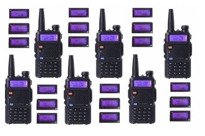 Рация Baofeng UV-5R 8W (3 режима мощности) 6шт. черный