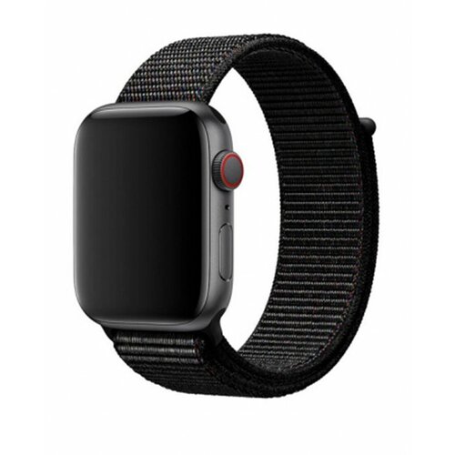 Ремешок для смарт-часов Apple Watch Series 1 2 3 4 SE 5 6 7 8 ultra нейлоновый тканевый браслет 42/44/45/49 мм, черный