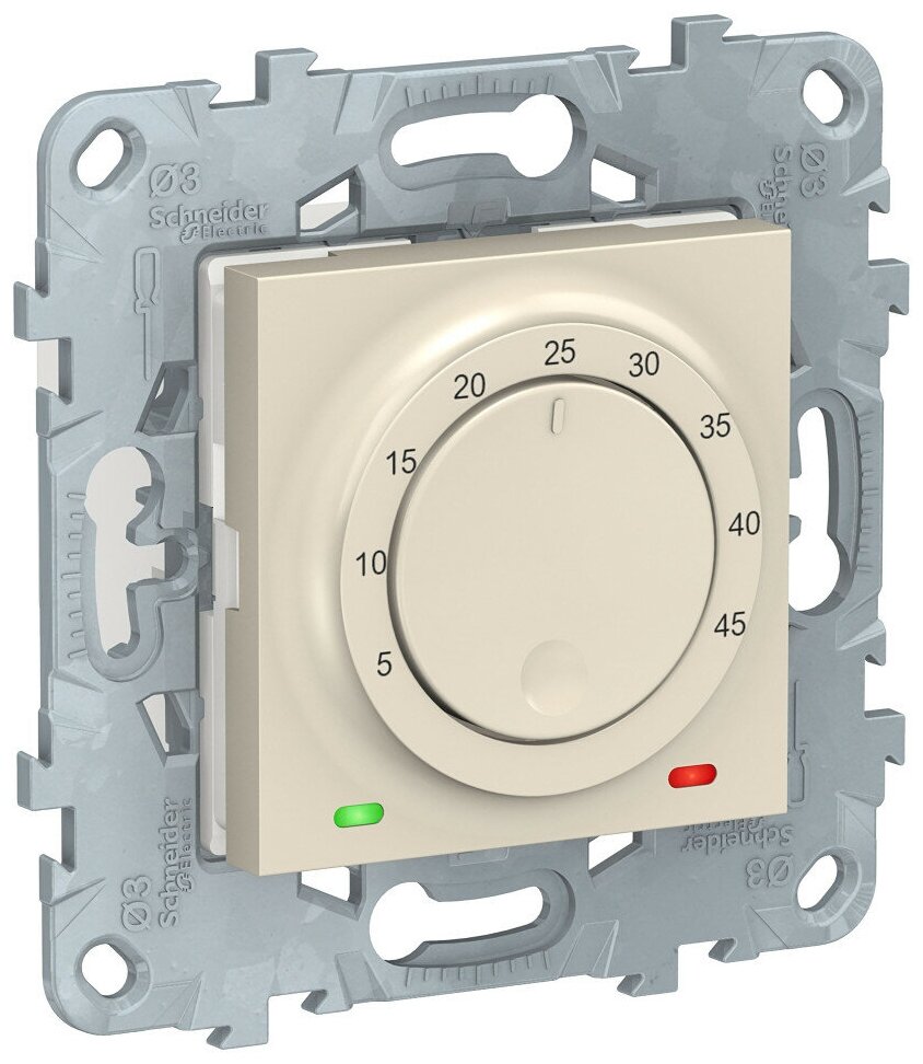 SE Unica New Беж Термостат теплого пола, 10А, выносной термодатчик, Schneider Electric, арт. NU550344