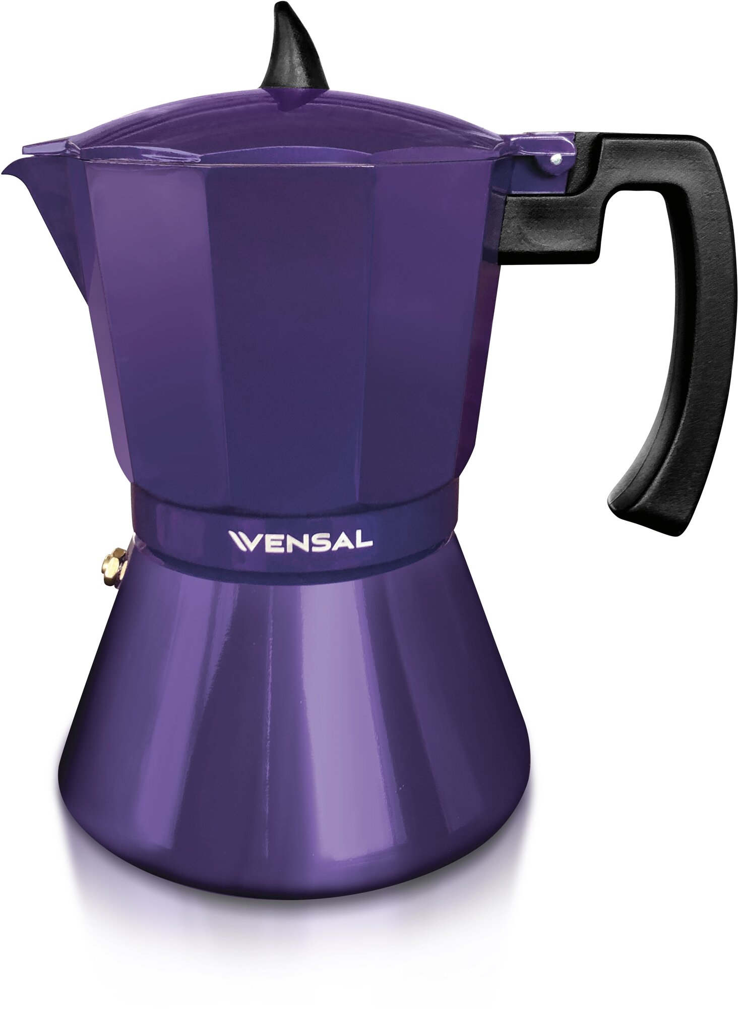 Гейзерная кофеварка Vensal VS3202VT 6 чашек. Материал алюминий, подходит индукции. Цвет фиолетовый