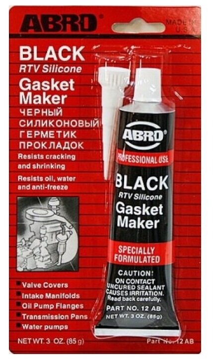 Герметик-прокладка (черный) 85g, 12AB ABRO 12-AB