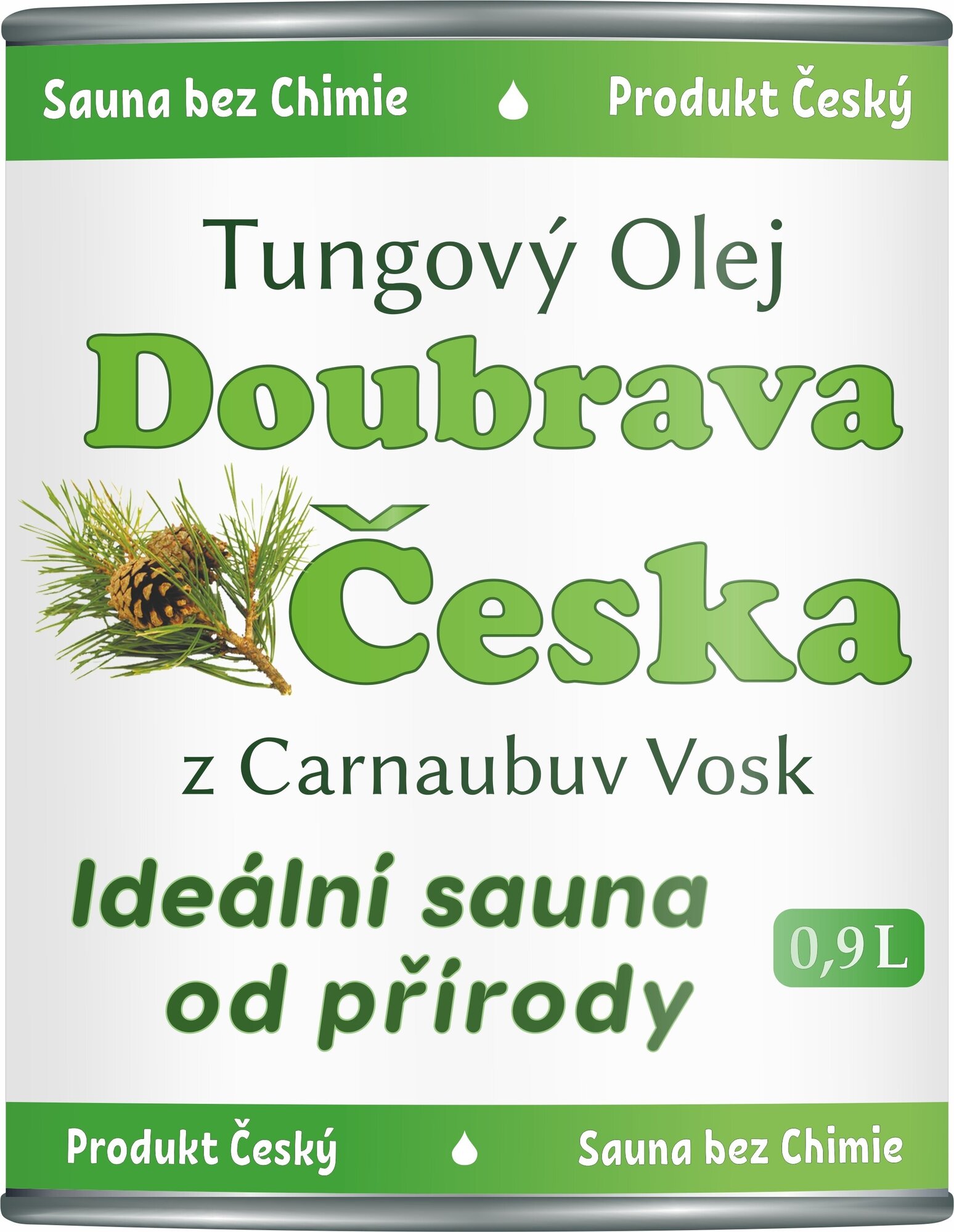 Тунговое масло с карнаубским воском Doubrava Ceska для бани и сауны 0,9 л.