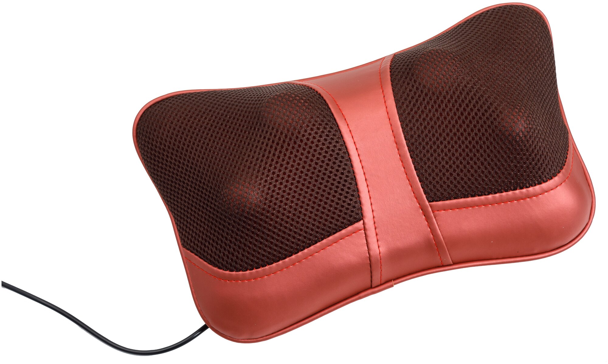 Массажная роликовая подушка с ИК-прогревом Massager Pillow FITSTUDIO (2 режима, красная)