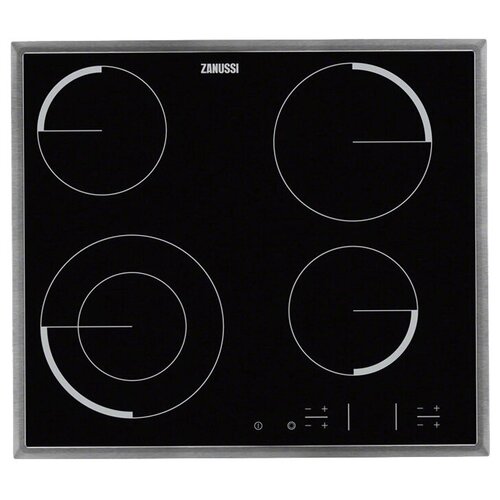 Электрическая варочная панель Zanussi ZEV 6341 XBA с рамкой цвет панели черный цвет рамки серебристый 10150000₽