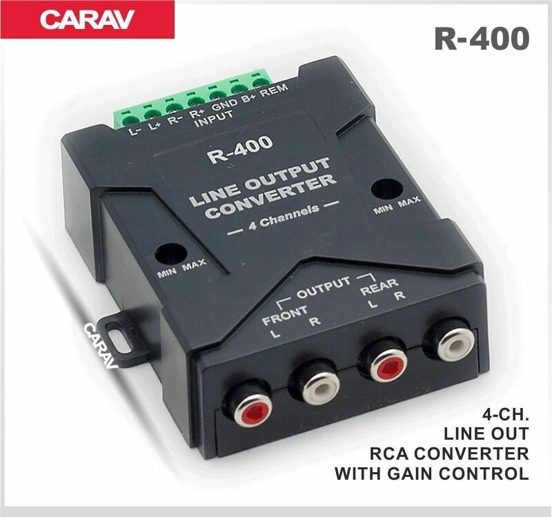 Преобразователь уровня звукового сигнала CARAV R-400 / 4-х канальный