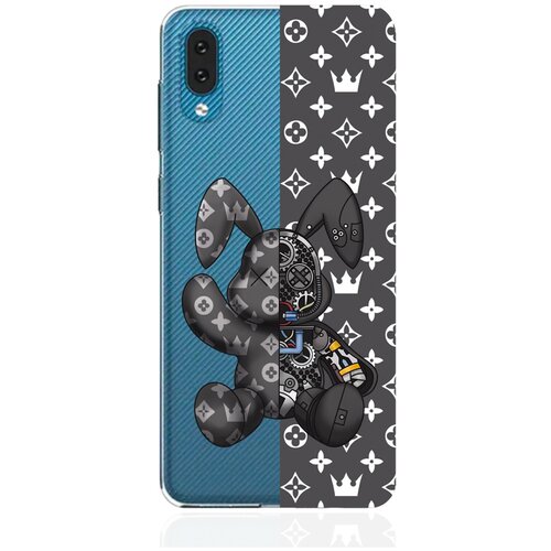 Прозрачный силиконовый чехол MustHaveCase для Samsung Galaxy A02 Bunny Серый для Самсунг Галакси А02