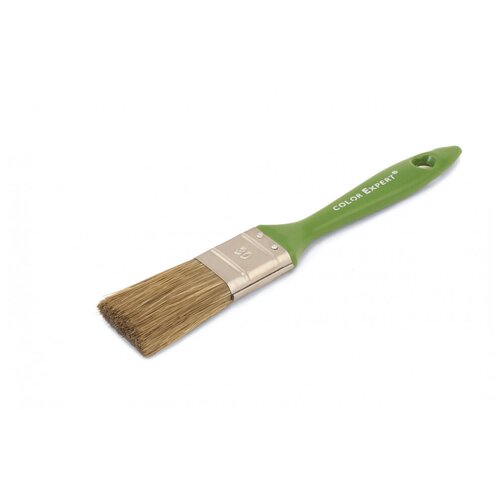 кисть флейцевая 40 мм s9 мм смешанная светлая щетина дерев лак ручка color expert 81124012 Color Expert Кисть плоская 40мм зеленая Color Expert