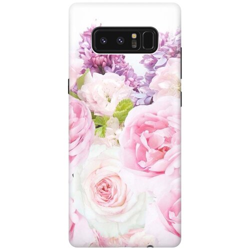 фото Cиликоновый чехол на samsung galaxy note 8 / самсунг ноут 8 с принтом "розовый букет" gosso