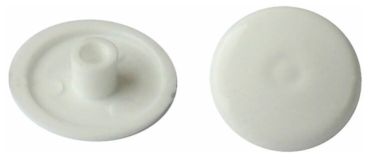 Заглушка декоративная пластиковая на мебельную стяжку HEX d7 мм белая (50 шт.)