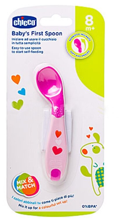 Ложка Chicco Baby's First spoon розовый