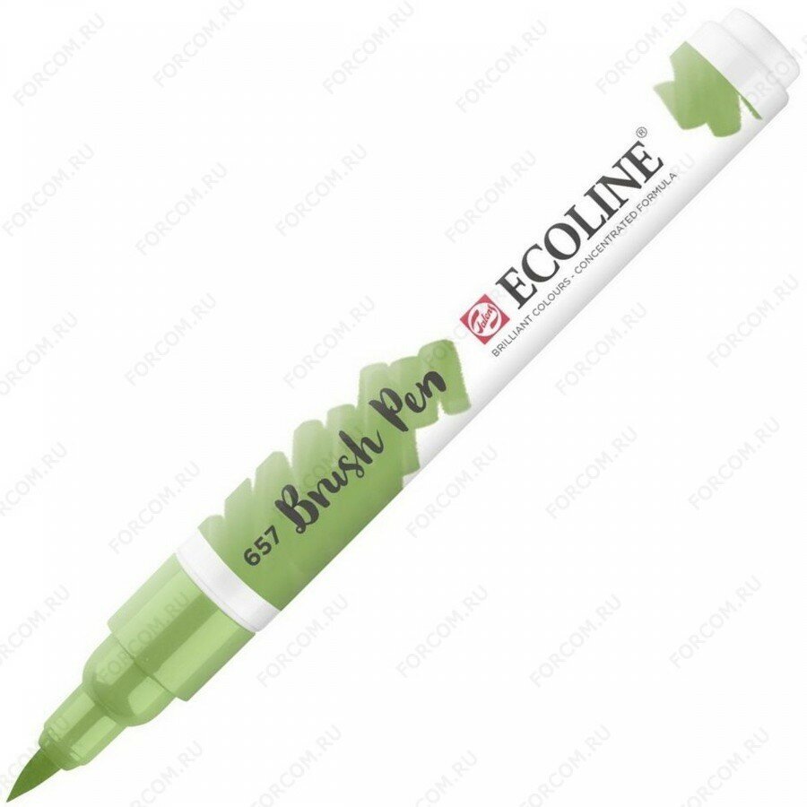 Маркер акварельный Royal Talens Ecoline Brush Pen, художественный, кисть, цвет 657 зеленая бронза (Royal Talens 11506570)