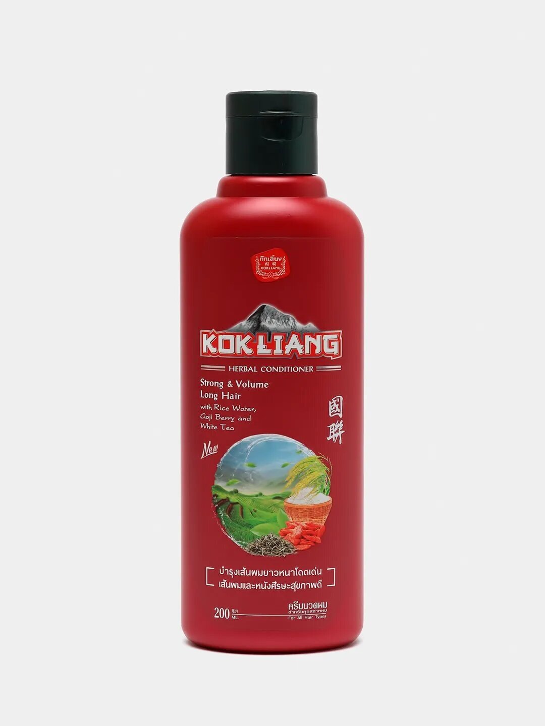 Kokliang Кондиционер бальзам бессульфатный для роста и укрепления волос тайский травяной, 200 мл