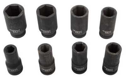 GARWIN PRO 626552-8 Набор ударных головок глубоких 3/4", 90 мм, 8 пр., 17-38 мм - фото №2