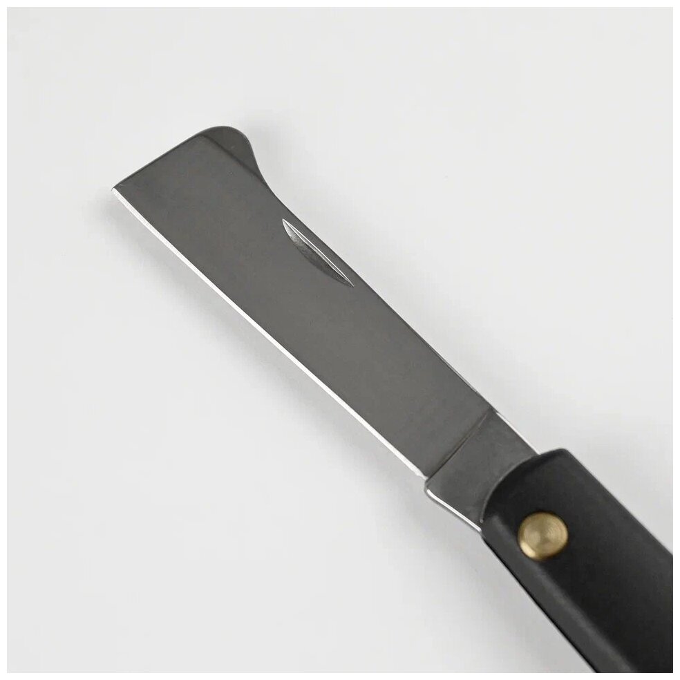 Нож копулировочный Добрыня ручка пластик, лезвие нержавеющая сталь 70 мм / Складной нож садовый прививочный - фотография № 3