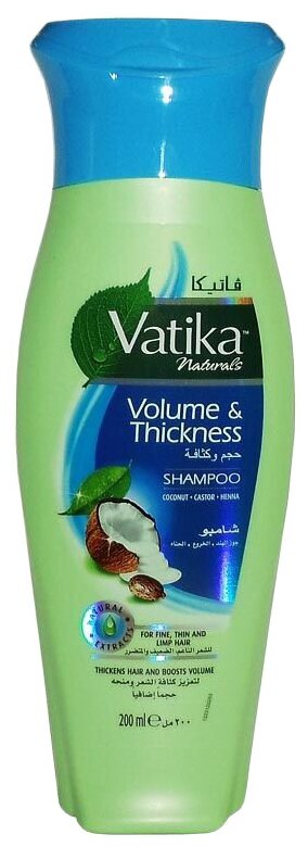 Vatika шампунь Coconut & Castor Volume & Thickness, 200 мл