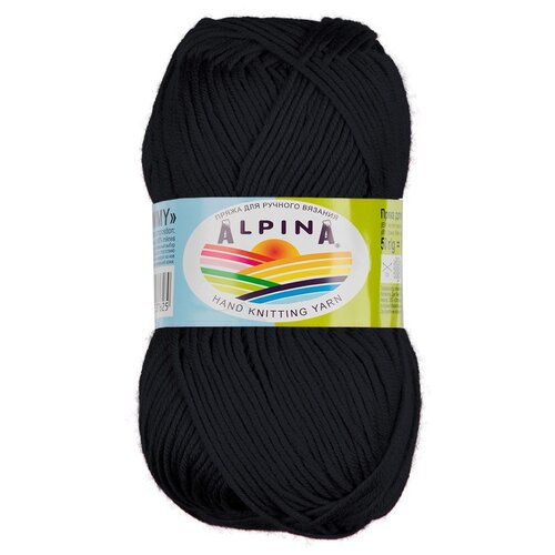 фото Набор пряжи alpina "tommy", микнес, 10*50 г, 138 м+/-7 м, №001 черный