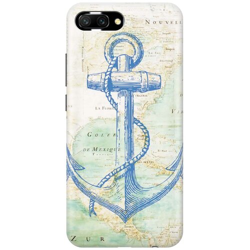 фото Re:paчехол - накладка artcolor для honor 10 с принтом "якорь на карте"