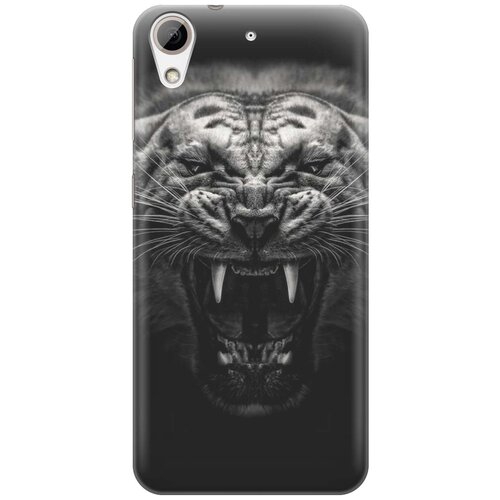 фото Cиликоновый чехол на htc desire 626 / 626s / 626g / 628 dual sim / нтс дезаир 626 / 626с / 626г / 628 дуал с принтом "оскал тигра" gosso