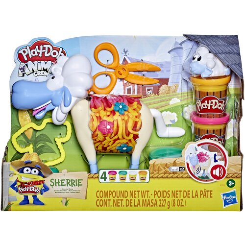 фигурка овечка и ягненок Масса для лепки Play-Doh Animal Crew Овечка (E77735L0) 4 цв.