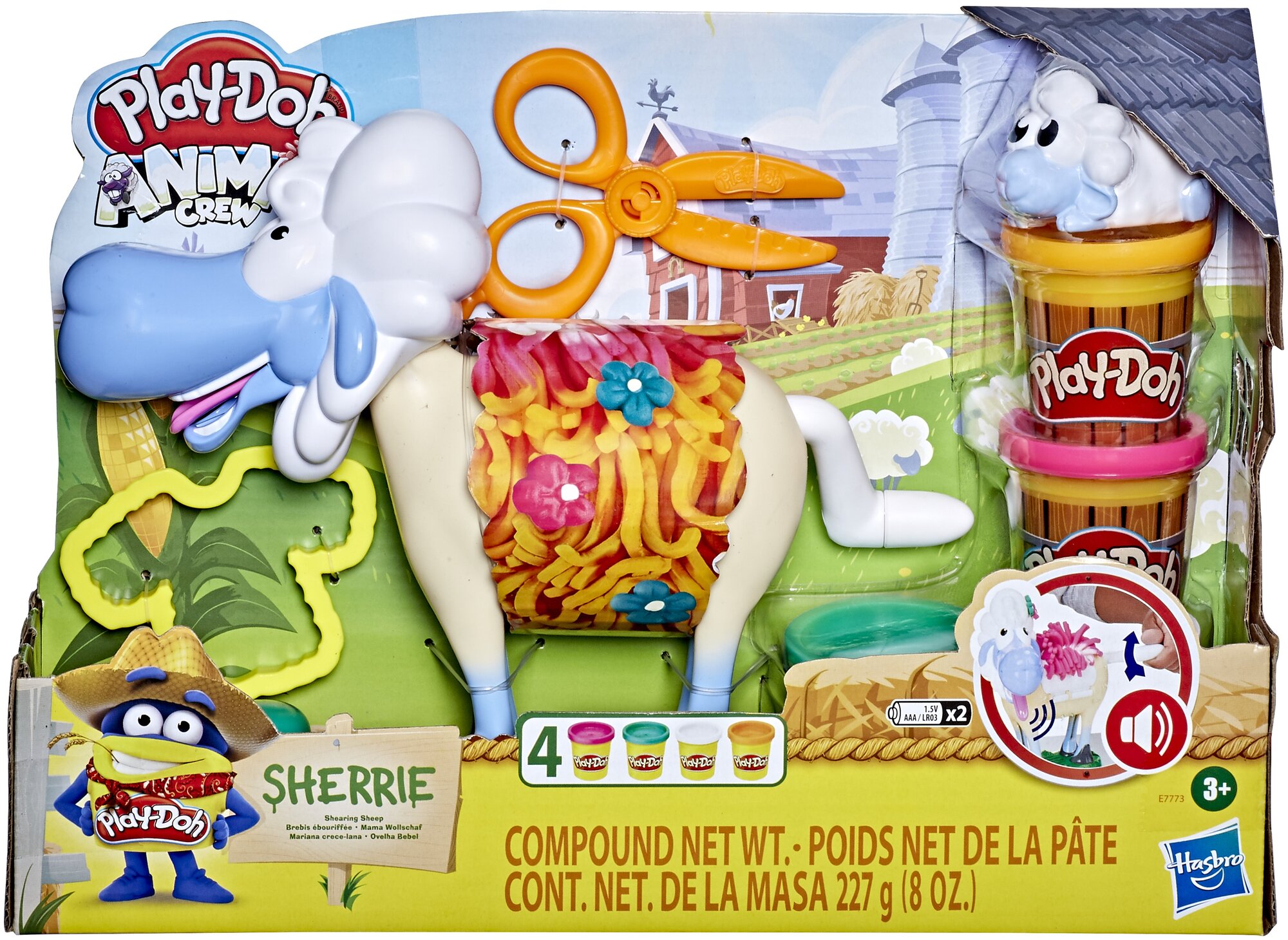 Масса для лепки Play-Doh Animal Crew Овечка (E77735L0) 4 цв.