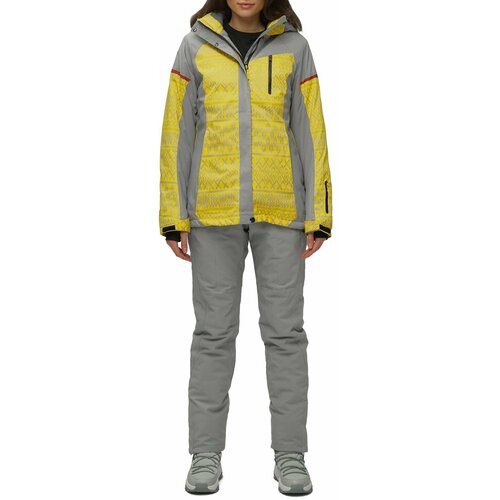 Комплект с брюками  для сноубординга, зимний, силуэт полуприлегающий, утепленный, водонепроницаемый, размер 42, желтый