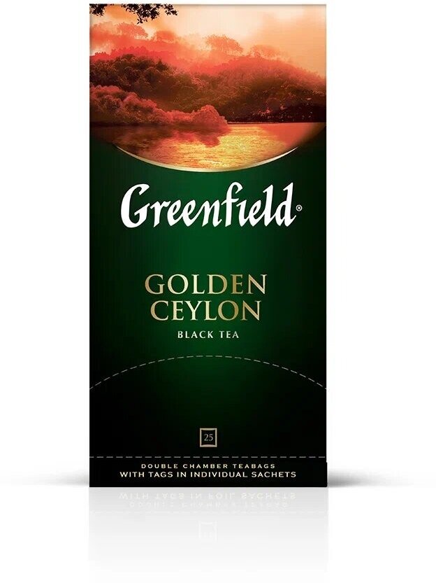 Чай черный Greenfield Golden Ceylon в пакетиках, 2 г × 25 шт.