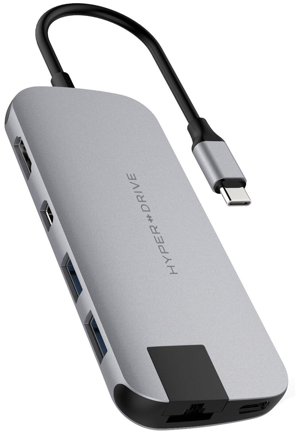 USB-хаб HyperDrive SLIM 8-in-1 USB-C Hub серый космос (HD247B-GRAY)