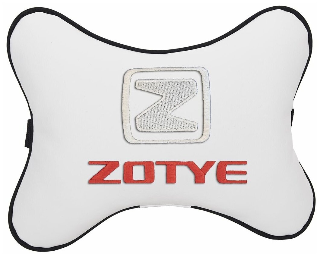 Подушка на подголовник экокожа Milk с логотипом автомобиля ZOTYE