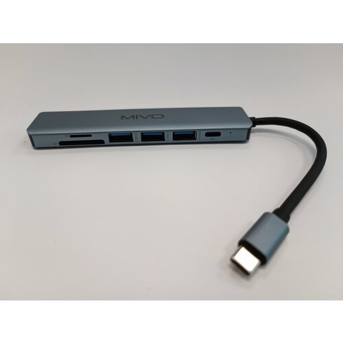 USB HUB разветвитель 7в1 Type-C Adapter Type-C to PDх1+USB3.0х1+USB2.0х2+SDх1+TFх1+HDMIх1 Mivo MH-7011 usb hub разветвитель 4 in 1 multifunctional type c adapter usb usb c to usb3 0х1 usb2 0х3 mivo mh 4011