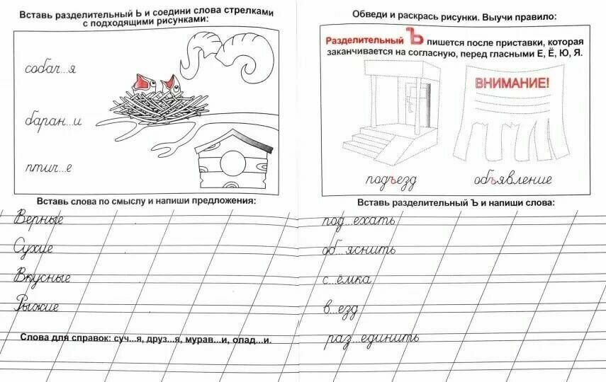 Захарова. Пишем и запоминаем слова с Ъ и Ь. Прописи-словарик.