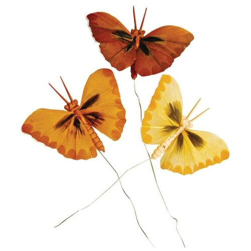 Набор декоративных элементов Бабочки 2 x 4 см коричневые оттенки RAYHER 8518305