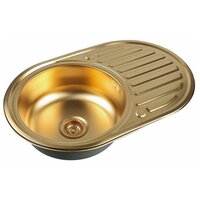 Врезная кухонная мойка 77 см, ZorG Sanitary PVD SZR-7750 BRONZE, бронза