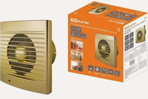 Изображение товара Вентилятор бытовой Tdm Electric настенный 150 С-4, золото, SQ1807-0121