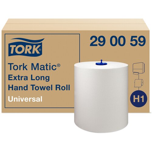 Бумажные полотенца для диспенсеров TORK Matic Universal Н1 1-слойные 6 рулонов по 280 метров (артикул производителя 290059)