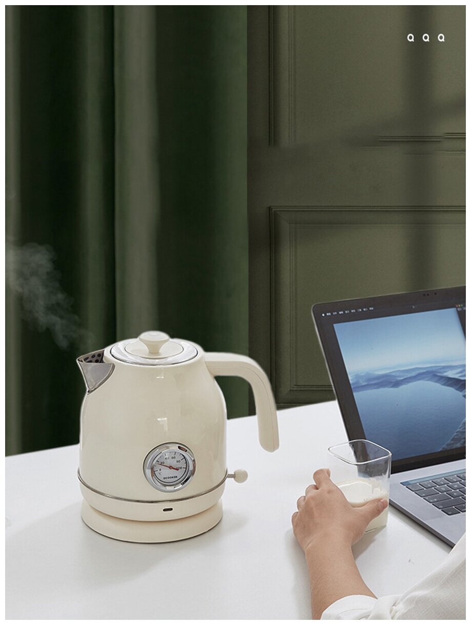 Чайник Xiaomi Qcooker Retro Electric Kettle с датчиком температуры Green