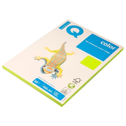 Бумага цветная А4 100 л, IQ COLOR Neon, 80 г/м2, зеленый неон, NEOGN, 2 шт.