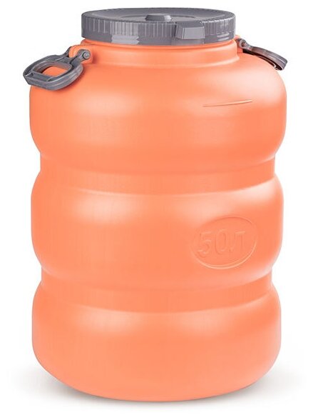 Канистра-бочка для воды Альтернатива "Байкал" М7600 (оранжево-серый), 50 л