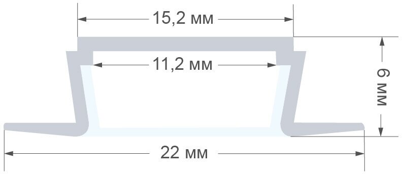 Профиль встраиваемый алюминиевый прямой для светодиодной ленты 1 м. серебро - фотография № 2