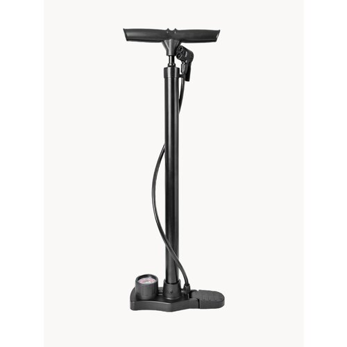 Насос велосипедный универсальный с манометром, с иглой для мяча, черный