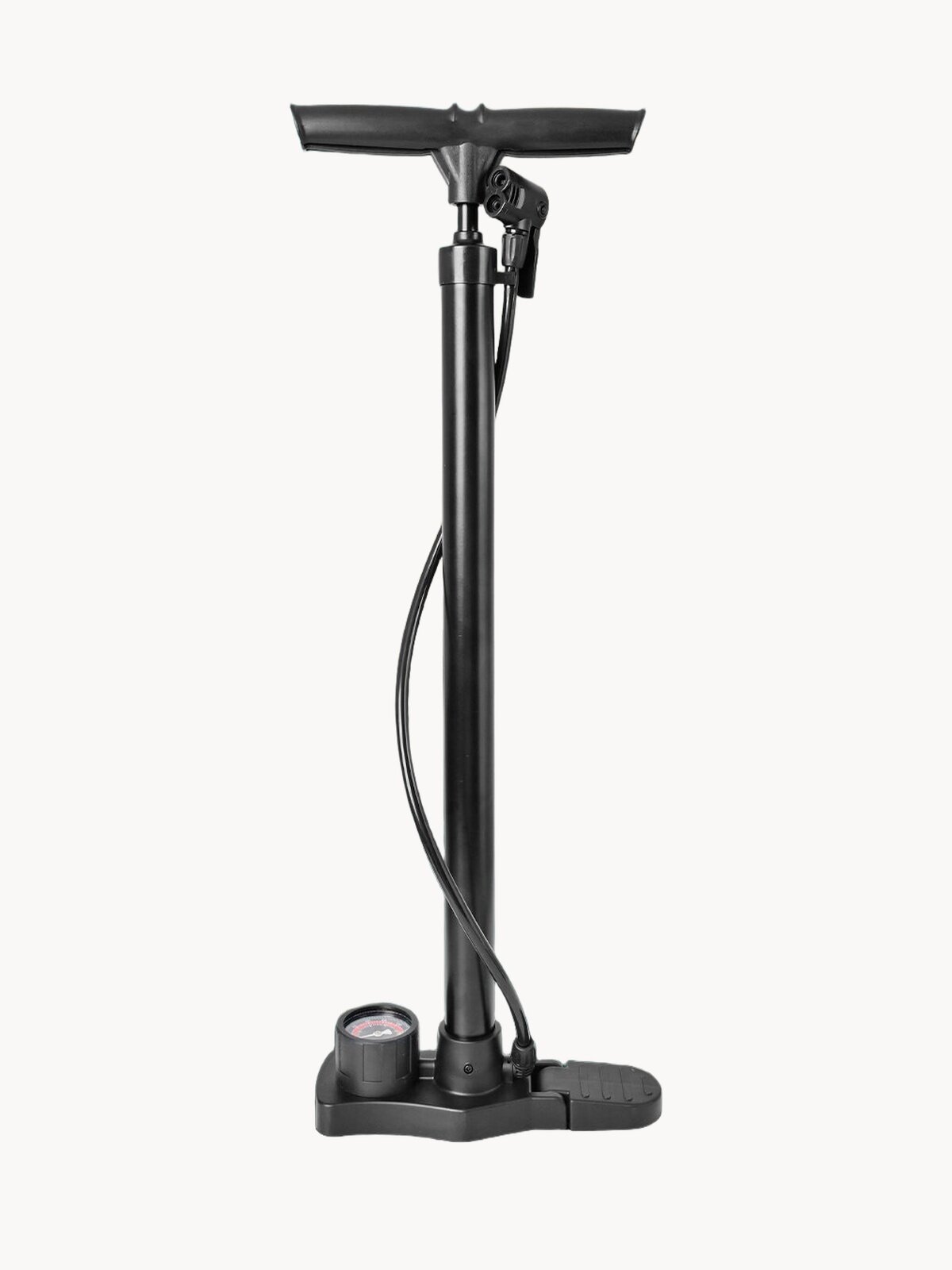 Насос велосипедный универсальный с манометром, с иглой для мяча, черный