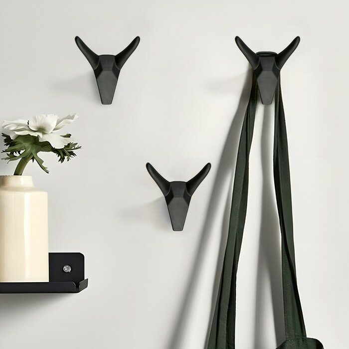 фото Крючок мебельный CAPPIO HORN, двухрожковый, цвет черный
