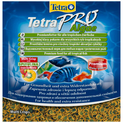 TETRA PRO ALGAE MULTI-CRISPS корм чипсы для всех видов рыб с растительными добавками (12 гр х 25 шт)