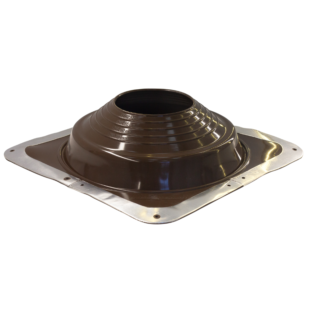 фото Узел прохода через кровлю, кровельная проходка, уплотнитель кровли прямой 180-330 мм коричневый, Сталь Мастер