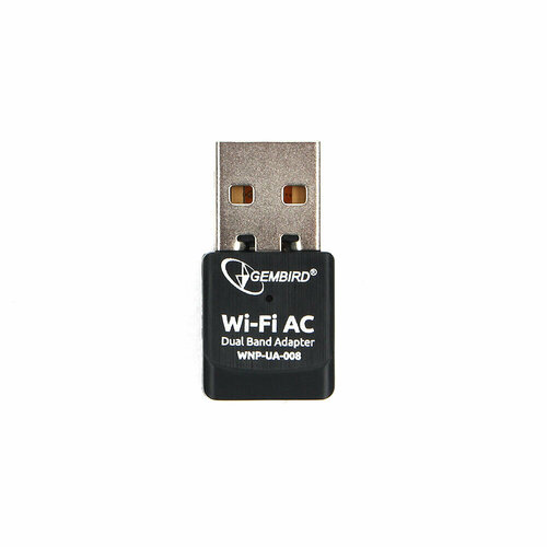 Wi-Fi адаптер Gembird WNP-UA-008, черный usb адаптер wifi wlan приемник двухдиапазонный мини беспроводная карта wi fi 5 ггц p9jb