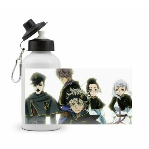 фото Спортивная бутылка черный клевер, black clover №10 goodbrelok