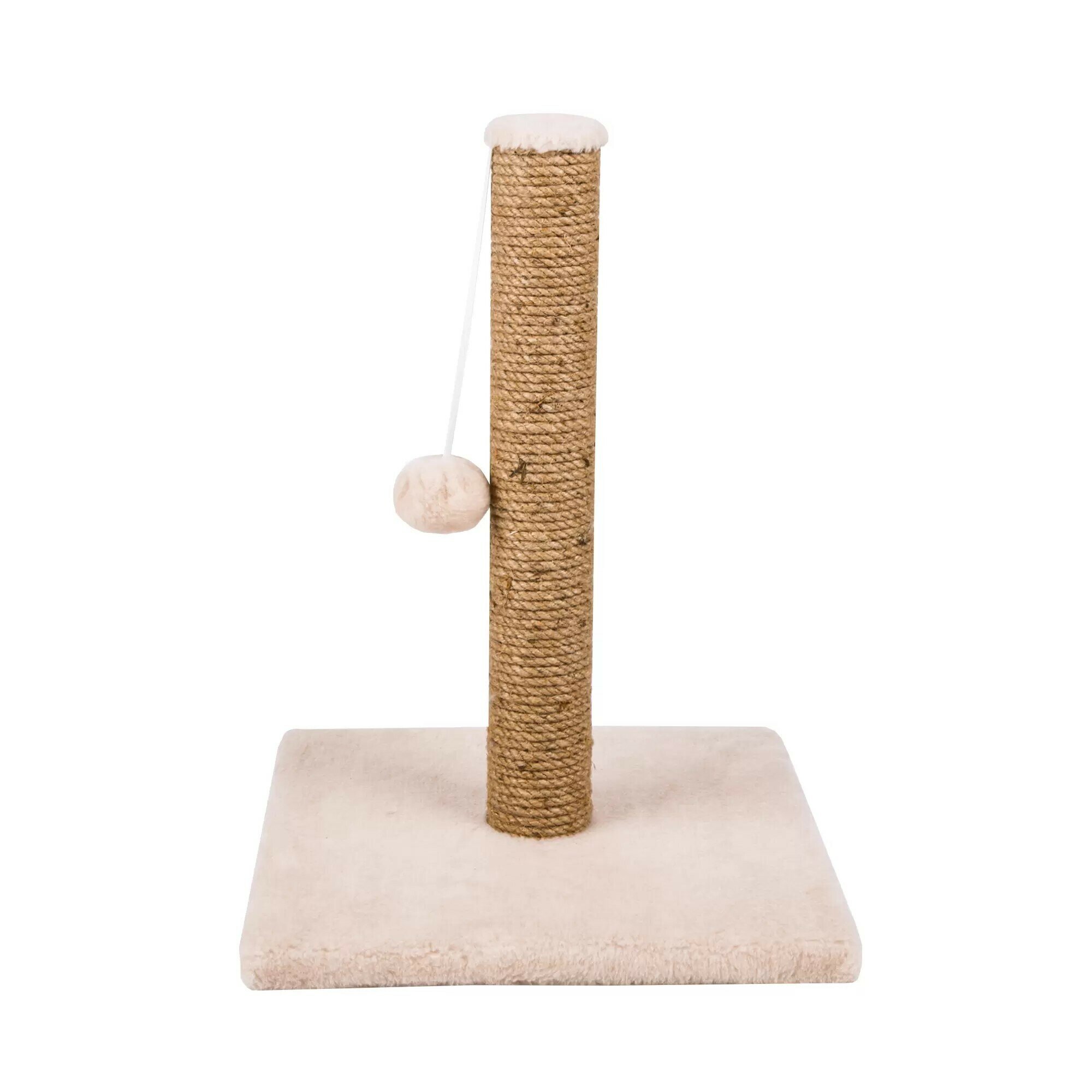 Когтеточка-столбик с игрушкой Petmil "релакс" бежевая 35*35*48 см