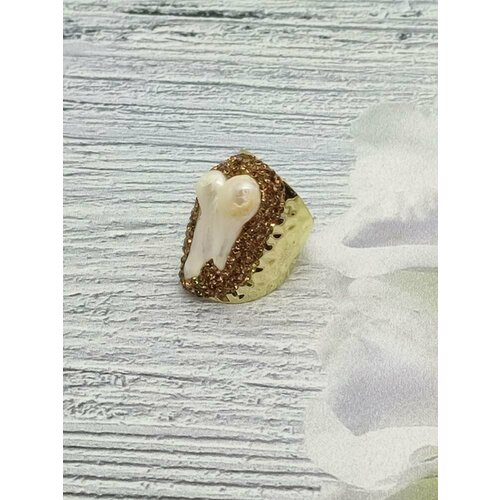 Кольцо ForMyGirl, жемчуг пресноводный культивированный, безразмерное, белый актуальное разомкнутое кольцо размер 18 kalinka