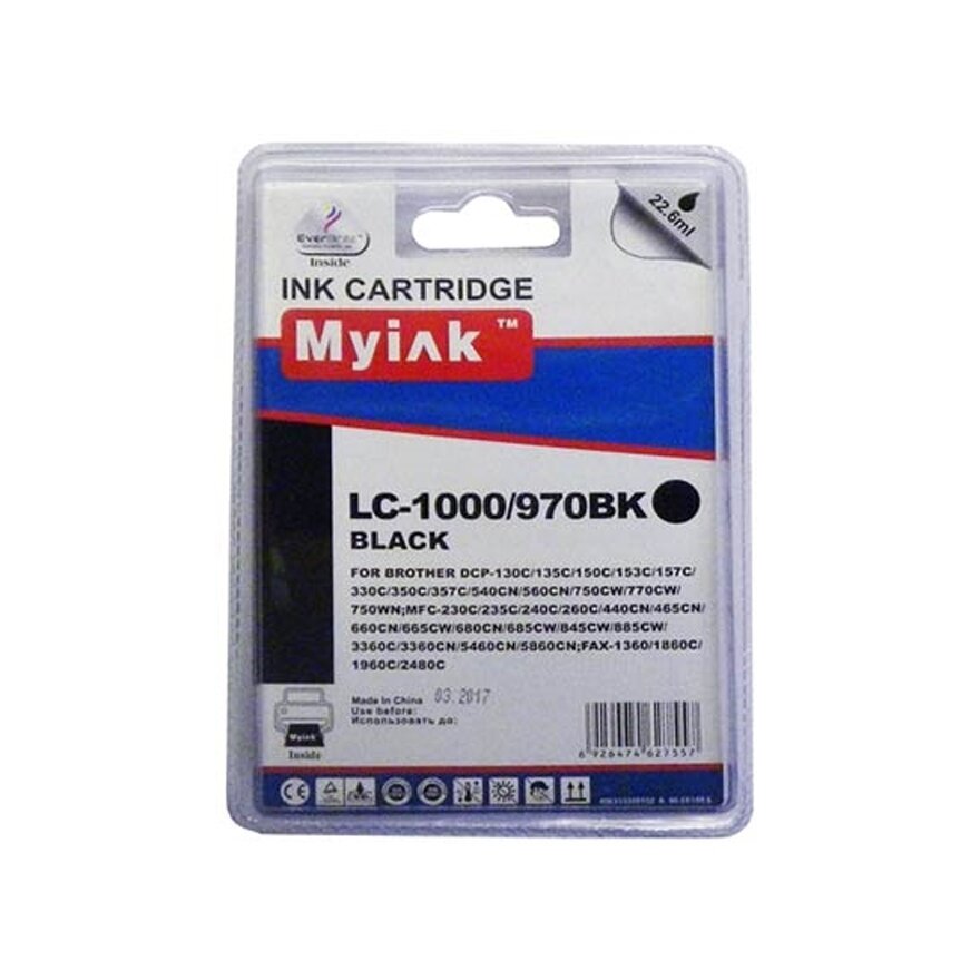 Картридж для Brother DCP-130C/MFC-240C/5460CN/885CW (LC1000BK/LC970BK) Black MyInk