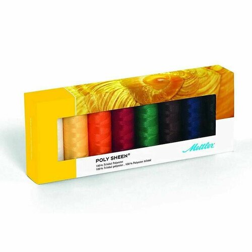 Нитки для вышивания Poly Sheen, 8 катушек, 1 упаковка нить amann group mettler poly sheen multi 9923 розовый меланж 200 м толщина 40 5 шт