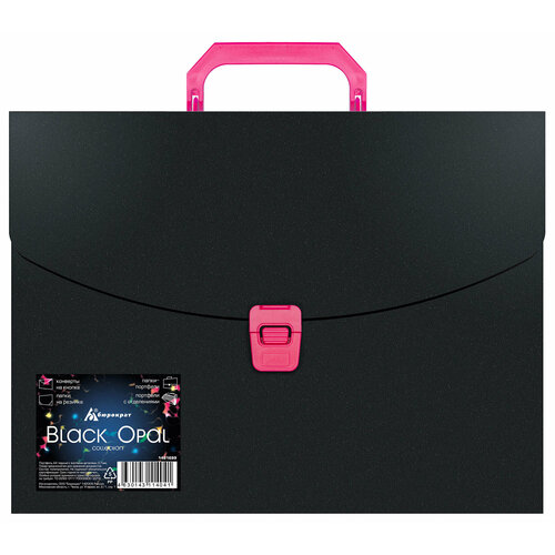 кресло бюрократ t 9923sl black черный кожа Портфель Бюрократ Black Opal BLPP01PINK 1 отдел. A4 пластик 0.7мм черный/розовый